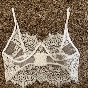 NWOT Small White Lace Bralette
